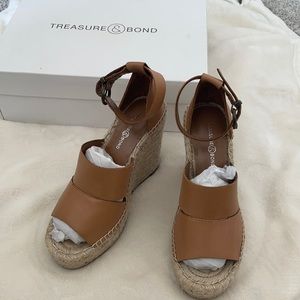 Treasure & Bond Espadrille Wedge Sandal Tan Size 5